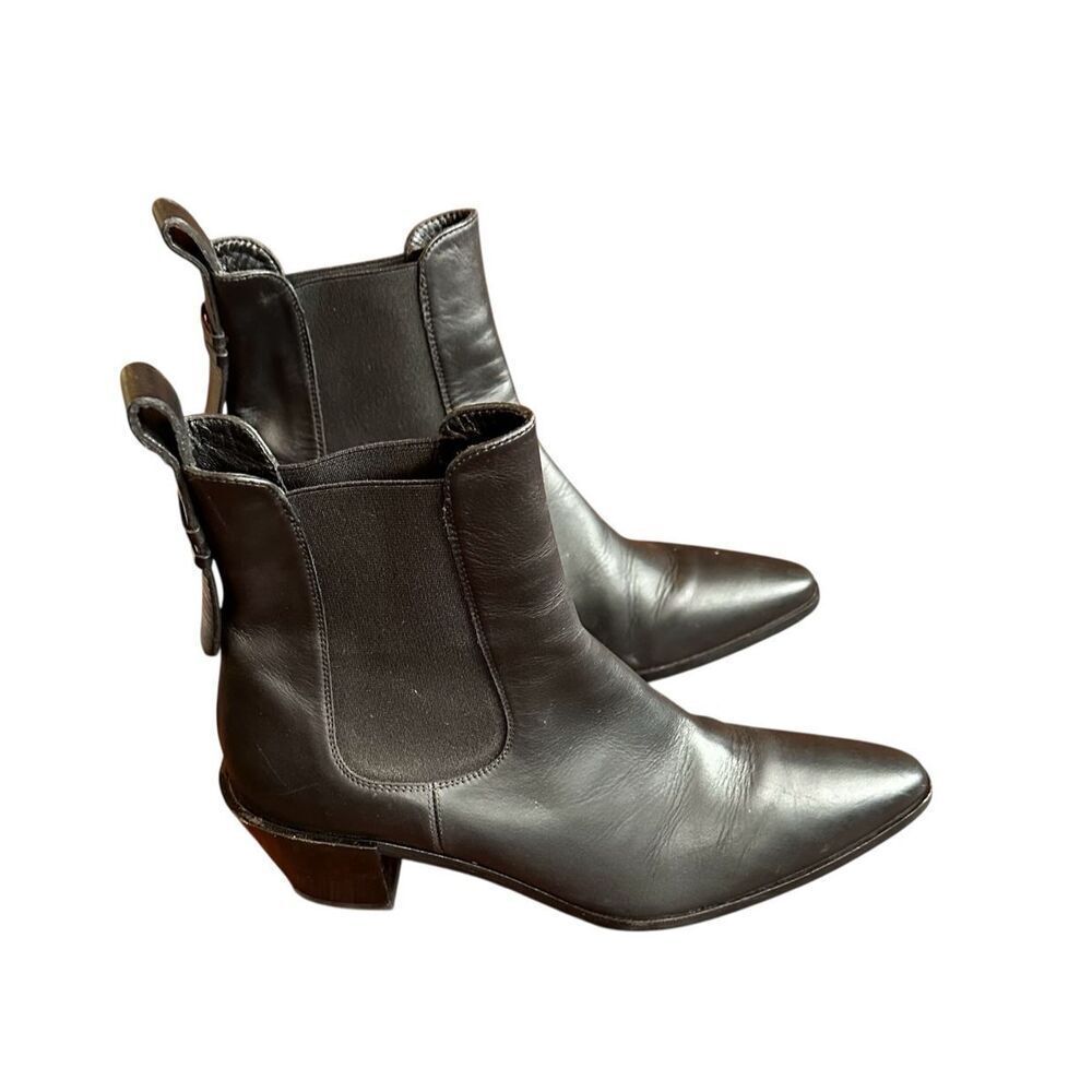 Frame Le Lexington Leather Chelsea Boots in Black Size 38 1/2 or 8 1/2 US - Picture 5 of 8